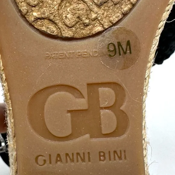 Gianni Bini Women’s Black Macrame Crochet Platform Wedge Sandals - Picture 13 of 15